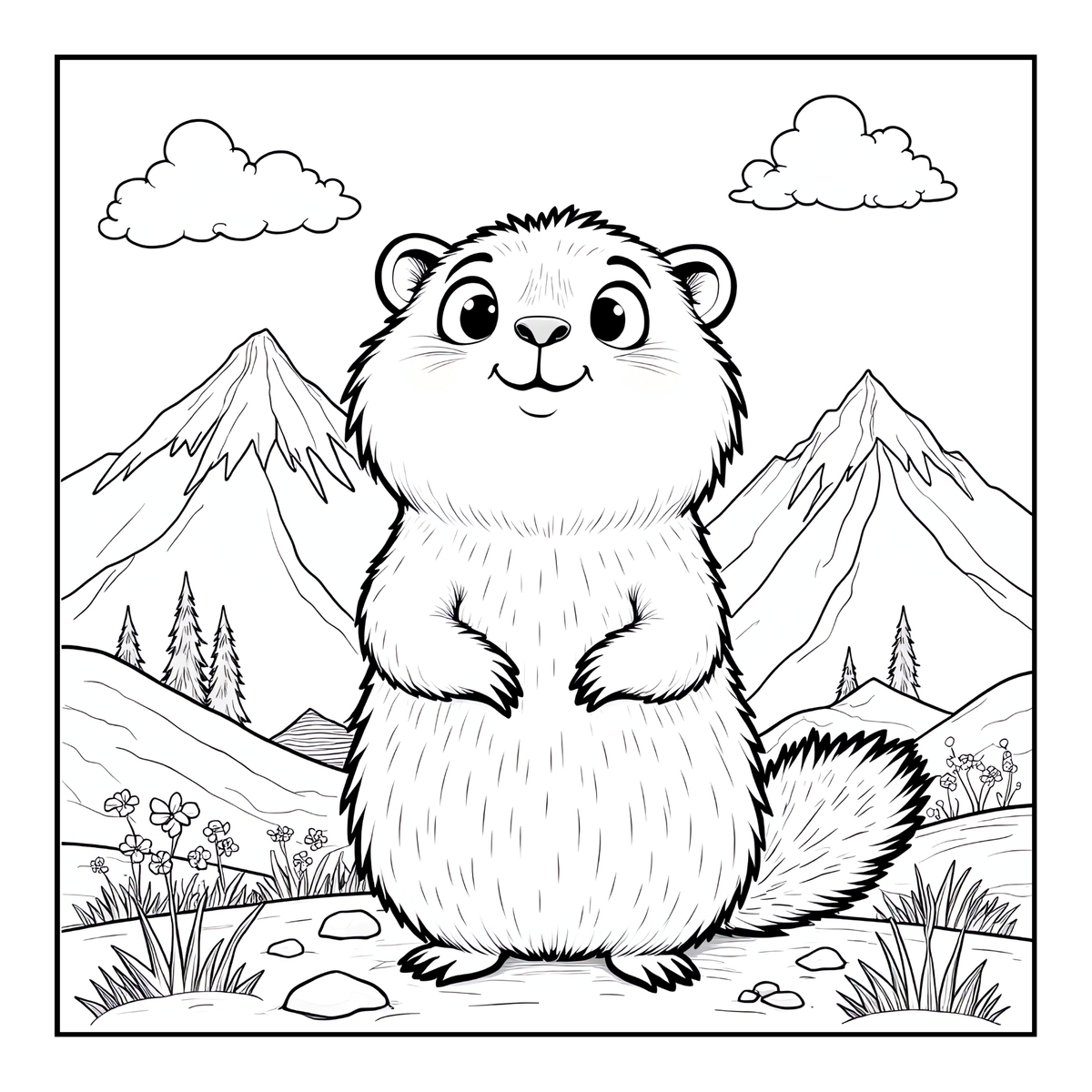 Cute Cozy Funny Capybara Animal Coloring Book Gift for Adults Kids Boys Girls Teens: Single Sided Bold and Easy Cool Capybara Coloring Book