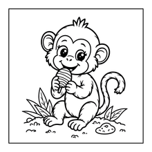 Load image into Gallery viewer, Cute Monkey Coloring Book for Kids Adults Fun Zoo Animal Pages, Stress Relief Creative Activity Coloring Book
