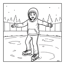 Load image into Gallery viewer, Ice Skating Coloring Book Kids Adults, Winter Sports Figure Skate Activity Coloring Pages, Gift for Skaters Hockey Fans
