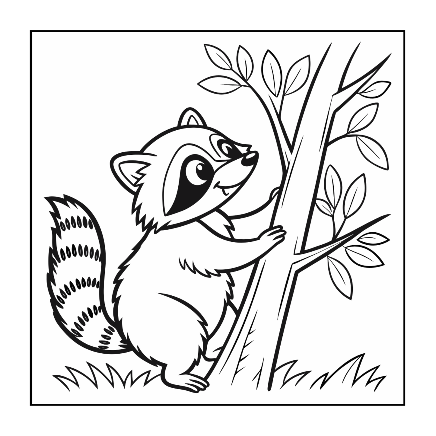 Cozy Raccoon Animal Coloring Book Gift for Adults Kids Boys Girls Teens 50 Pages Single Sided Bold and Easy Raccoon Coloring Activity Book