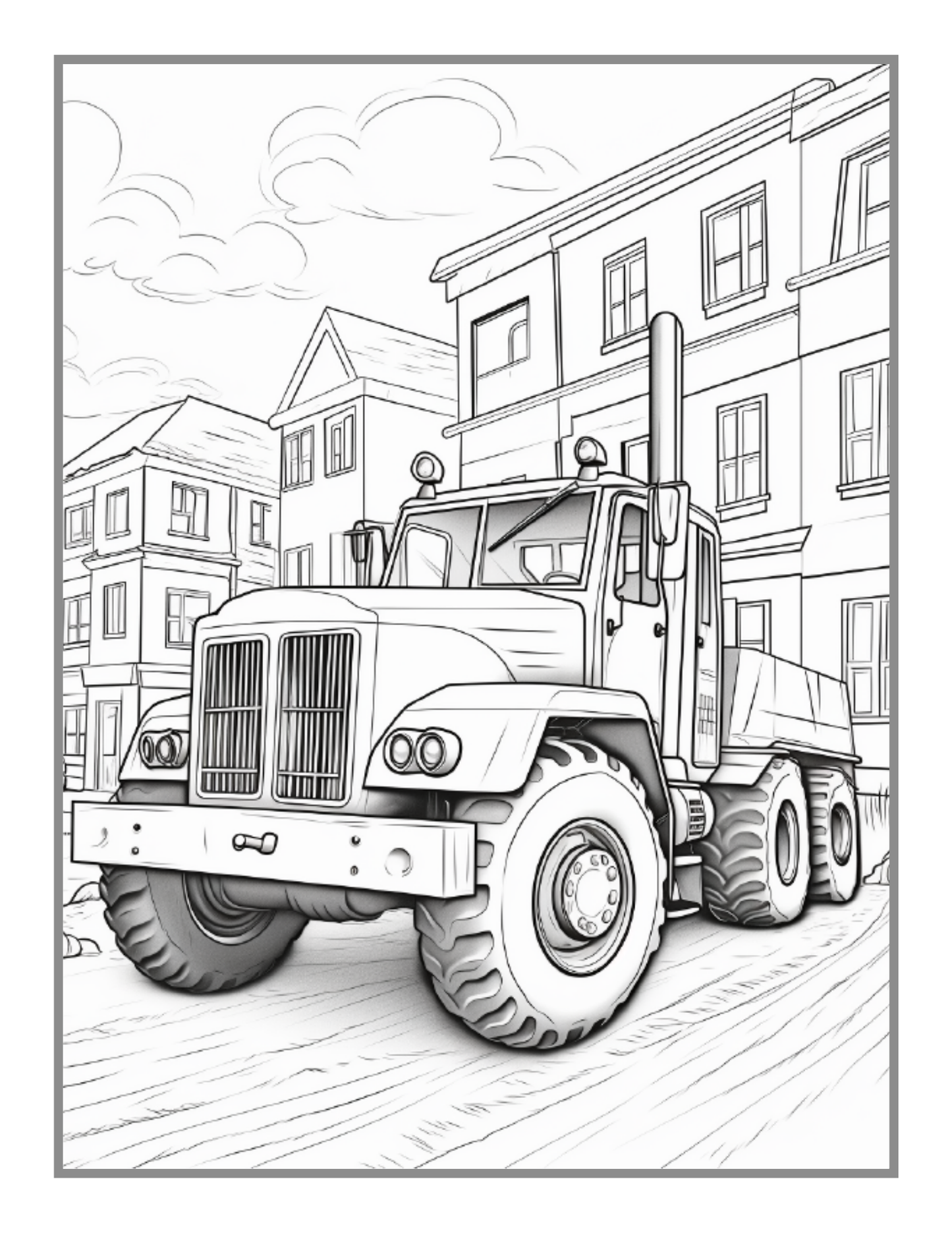 Construction Vehicle Coloring Book Gift for Men Women Adults Kids Boys Girls Teens Children 50 Pages Construction Truck Coloring Pages