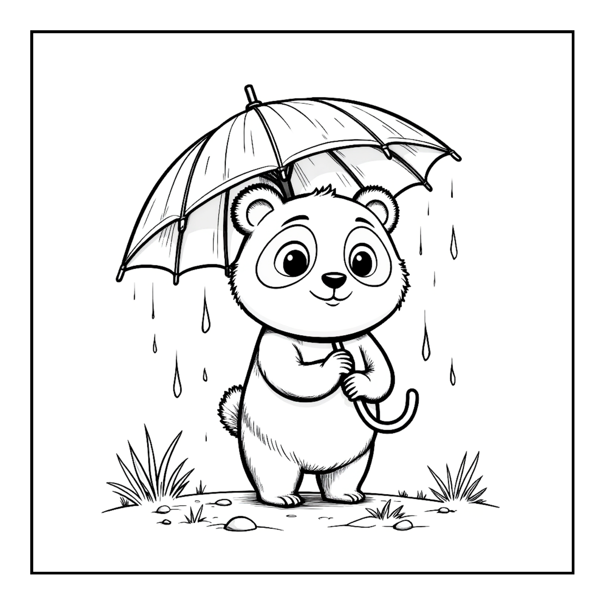 Cute Cozy Panda Bear Animal Coloring Book Gift for Adults Kids Boys Girls Teens: Single Sided Bold and Easy Cool Panda Bear Coloring Book