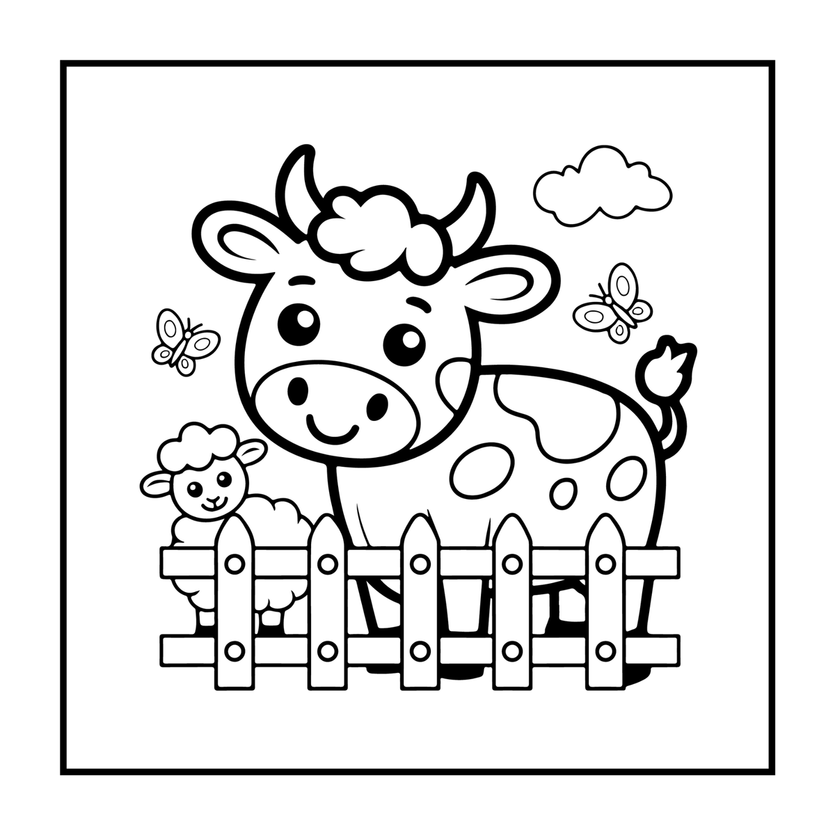 Cute Cow Coloring Book Gift for Adults Kids Boys Girls Teens: Single Sided Pages 25 Designs Cozy Cow Animal Coloring Book for Children
