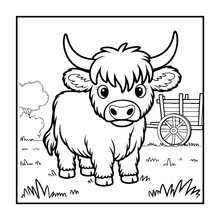 Load image into Gallery viewer, Highland Cow Coloring Book Gift for Adults Kids Boys Girls Teens: Single Sided Pages 25 Designs Cozy Cow Coloring Book for Children
