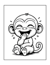 Load image into Gallery viewer, Cute Monkey Coloring Book for Kids Adults Fun Zoo Animal Pages, Stress Relief Creative Activity Coloring Book
