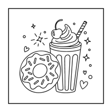 Load image into Gallery viewer, 50 Pages Cozy Snack Foodie Food Lover Coloring Book for Adults Kids Men Women Boys Girls Teens Youth: Simple Bold Easy Snack Coloring Book
