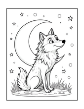 Load image into Gallery viewer, Cute Wolf Coloring Book for Kids and Adults, Bold and Easy Printed Coloring Book, 25 Single-Sided Wolf Designs, Animal Gift for All Ages
