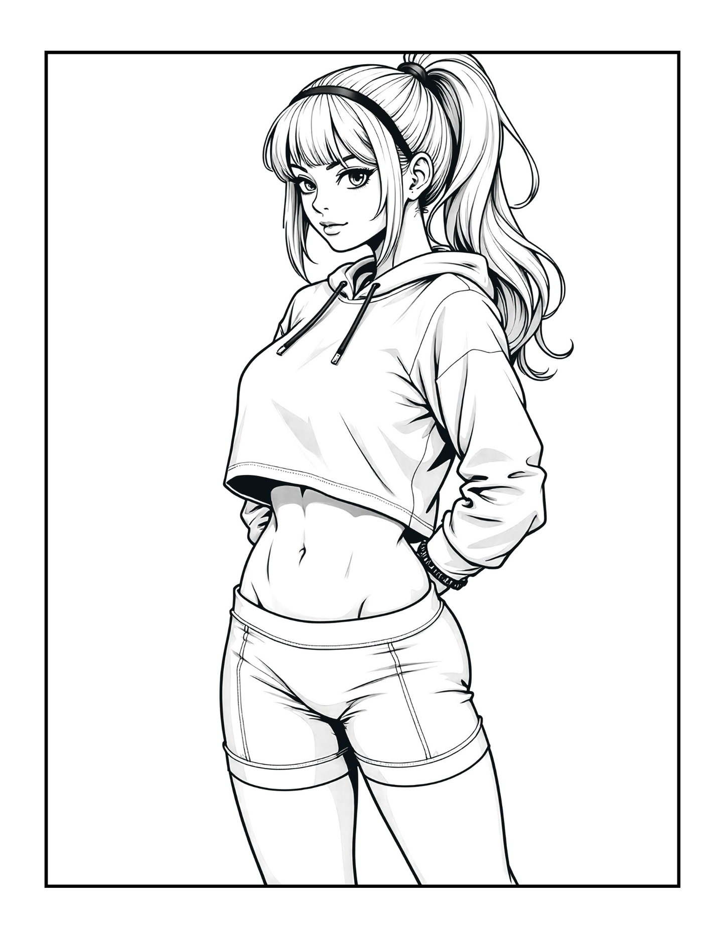 50 Pages Single Sided Cute Japanese Anime Manga Fashion Model Girls Coloring Book Gift for Adults Men Women Kids Young Boys Girls Teens