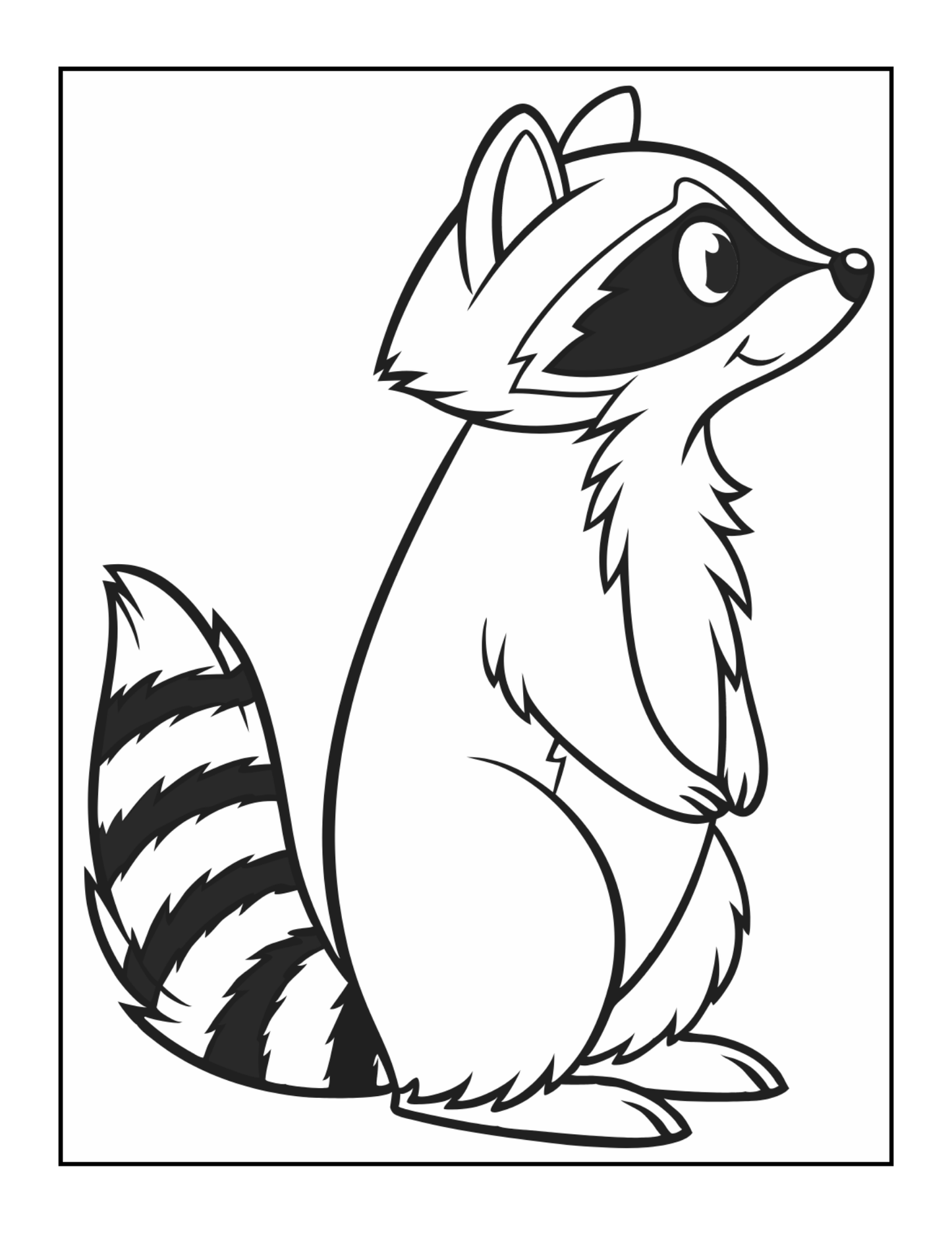 Cute Cozy Raccoon Animal Coloring Book Gift for Adults Kids Boys Girls Teens 50 Pages Single Sided Bold and Easy Raccoon Coloring Book