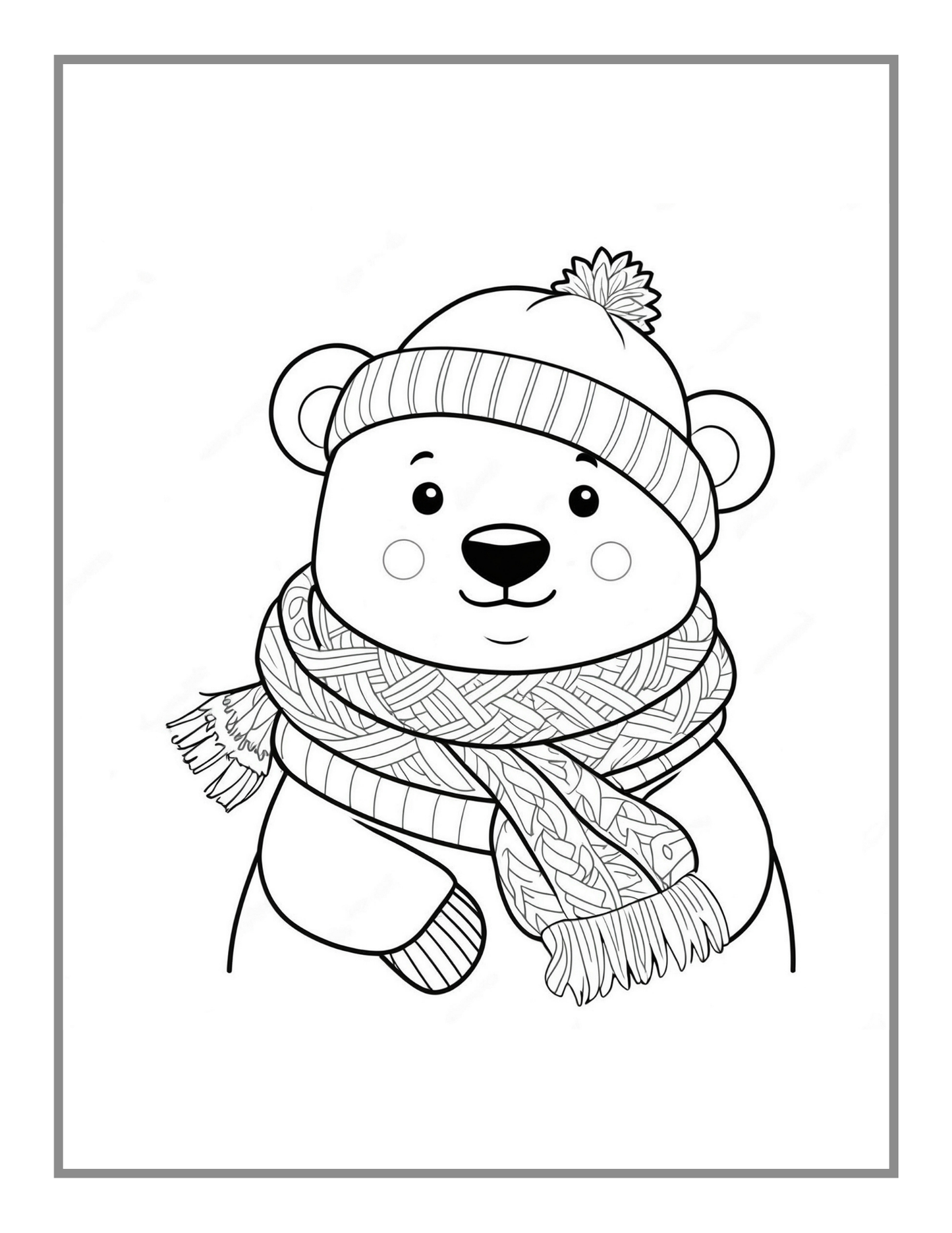 50 Pages Cute Polar Bear Coloring Book Gift for Adults Kids Men Women Boys Girls Teens Funny Polar Bear Coloring Activity Book for Students