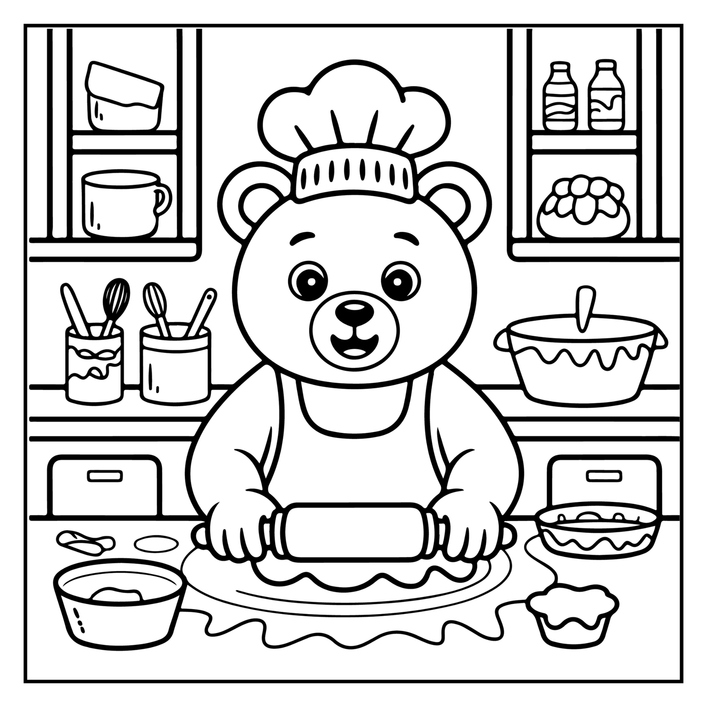 Cute Brown Bear Coloring Book Gift for Adults Kids Men Women Young Boys Girls Teens Cool Cozy Teddy Bear Coloring Activity Book for Children