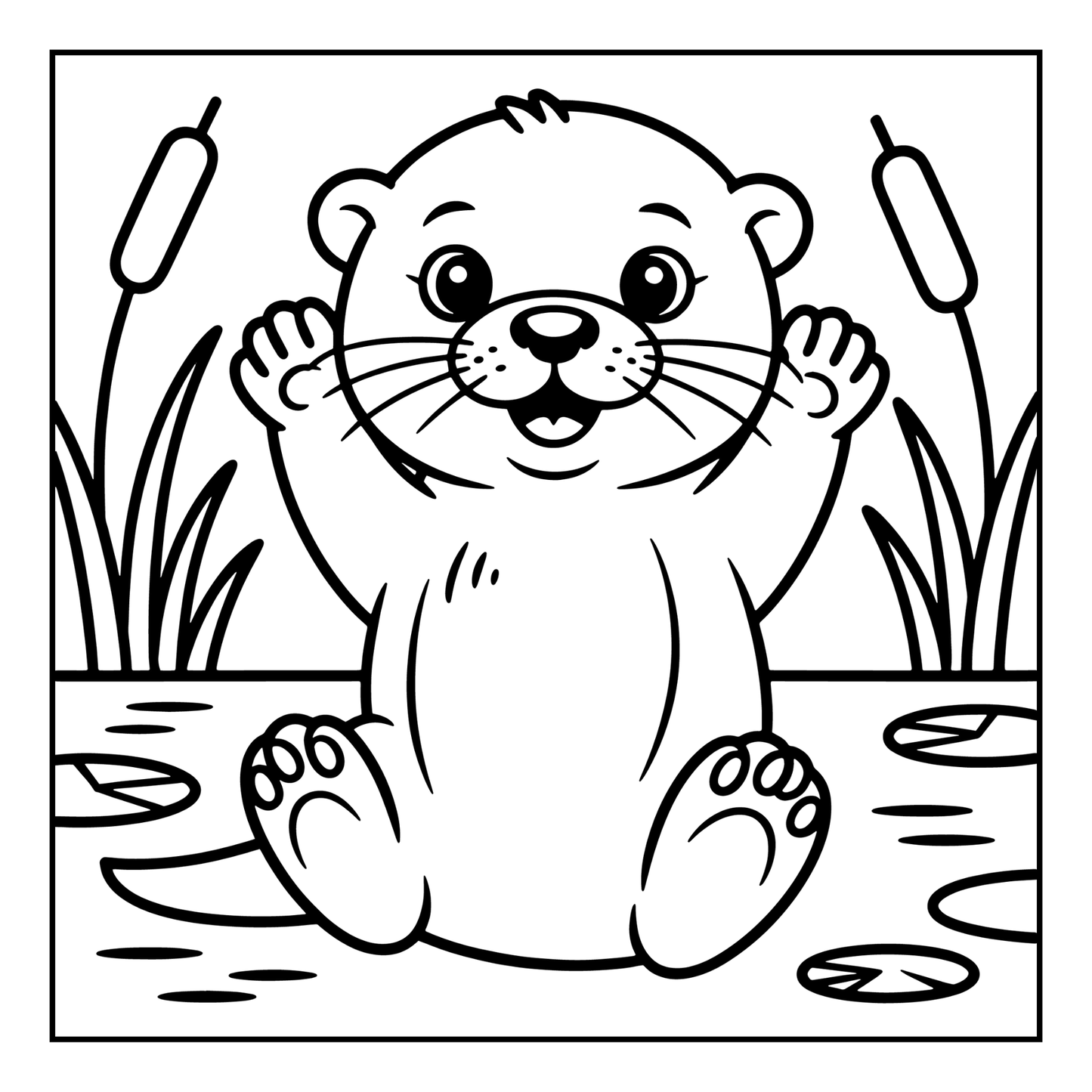 Funny Cute Kawaii Sea Otter Animal Coloring Book Gift for Adults Men Women Kids Boys Girls Teens Cool River Otter Coloring Activity Book