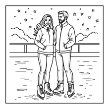 Load image into Gallery viewer, Ice Skating Coloring Book Kids Adults, Winter Sports Figure Skate Activity Coloring Pages, Gift for Skaters Hockey Fans
