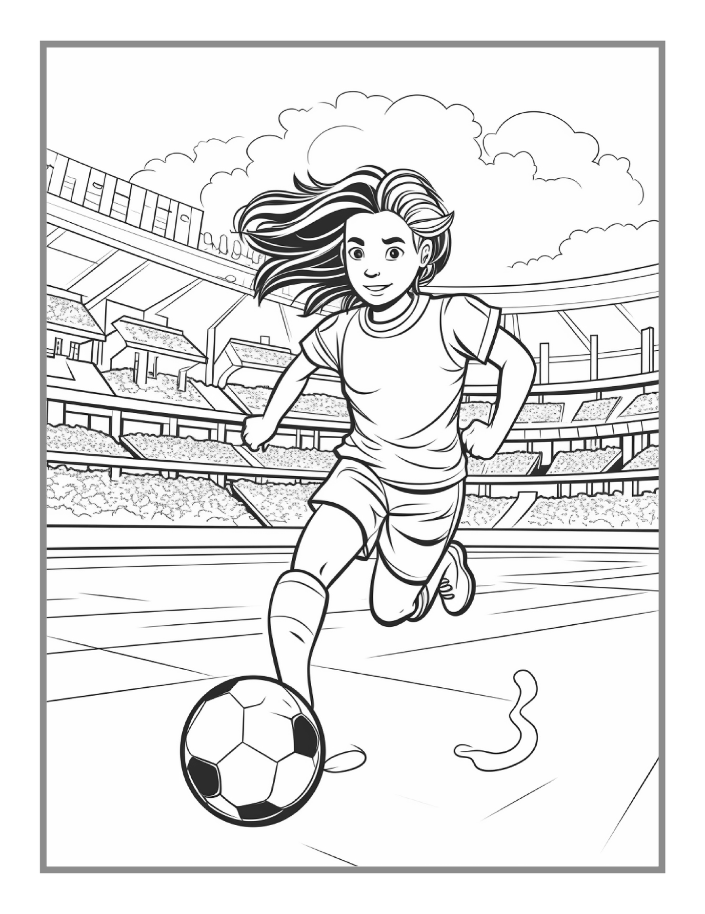 Soccer Football Player Coloring Book Holiday Birthday Gift for Adults Kids Women Girls Teens Youth 50 Pages Soccer Coloring Activity Sheets