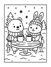 Load image into Gallery viewer, Cozy Winter Animals Coloring Book Cute Holiday Pages for Kids Teens Adults Single Sided Bold &amp; Easy Relaxation Gift
