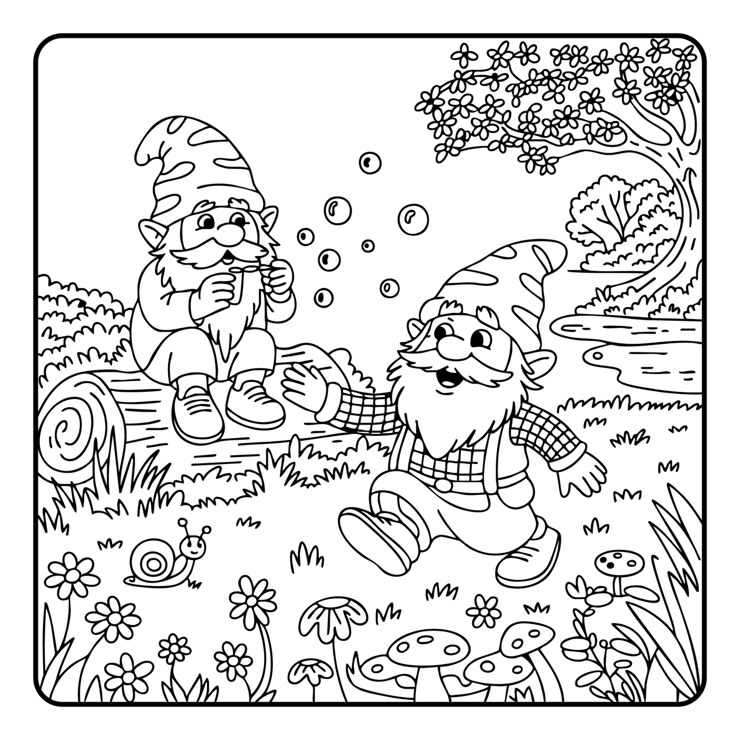 Cozy and Comfy Garden Gnomes Coloring Book Gift for Adults Men Women Kids Young Boys Girls Teens Cute Enchanted Gnome Coloring Pages Book