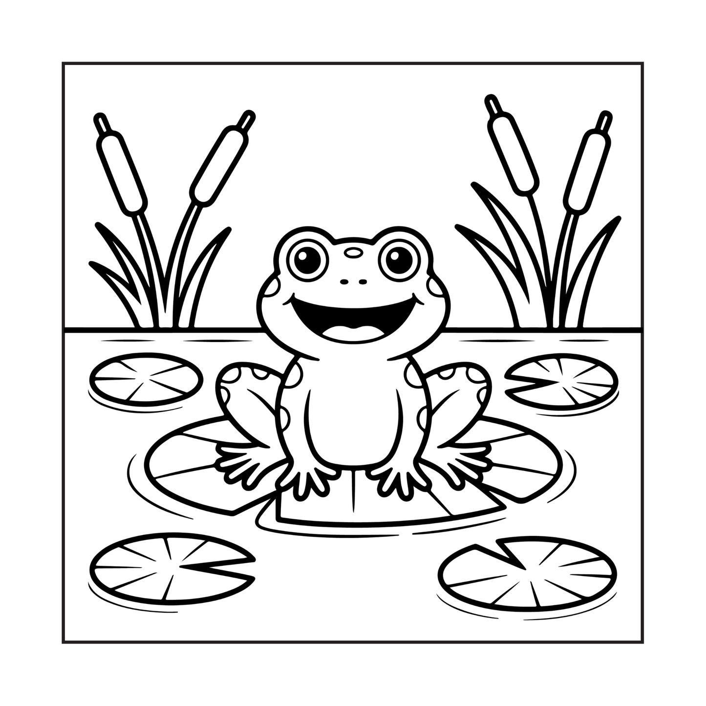 Cute Cozy Frog Froggy Days Coloring Book Gift Adults Men Women Kids Boys Girls Teens Cool Kawaii Whimsical Frog Toad Animal Coloring Book
