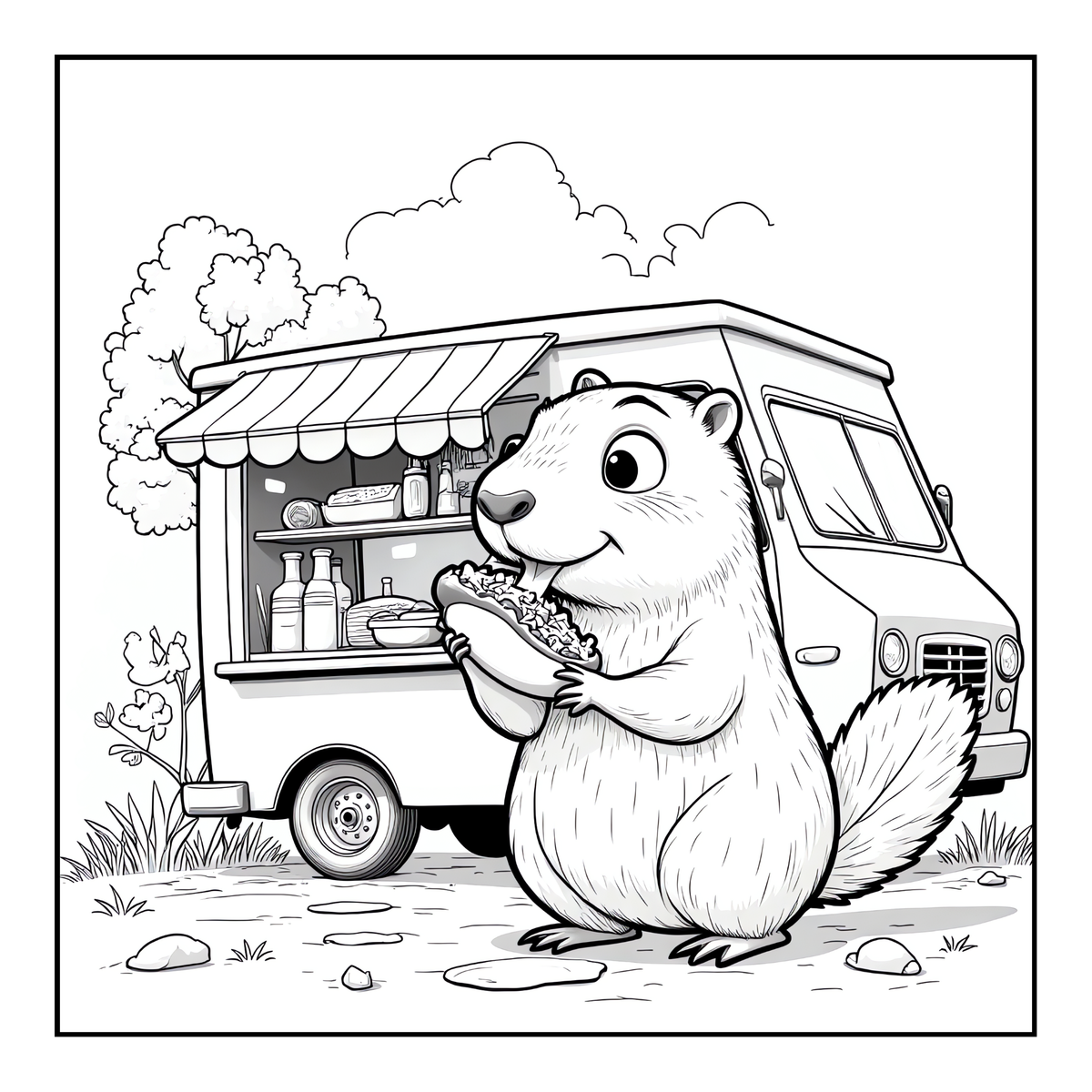 Cute Cozy Funny Capybara Animal Coloring Book Gift for Adults Kids Boys Girls Teens: Single Sided Bold and Easy Cool Capybara Coloring Book