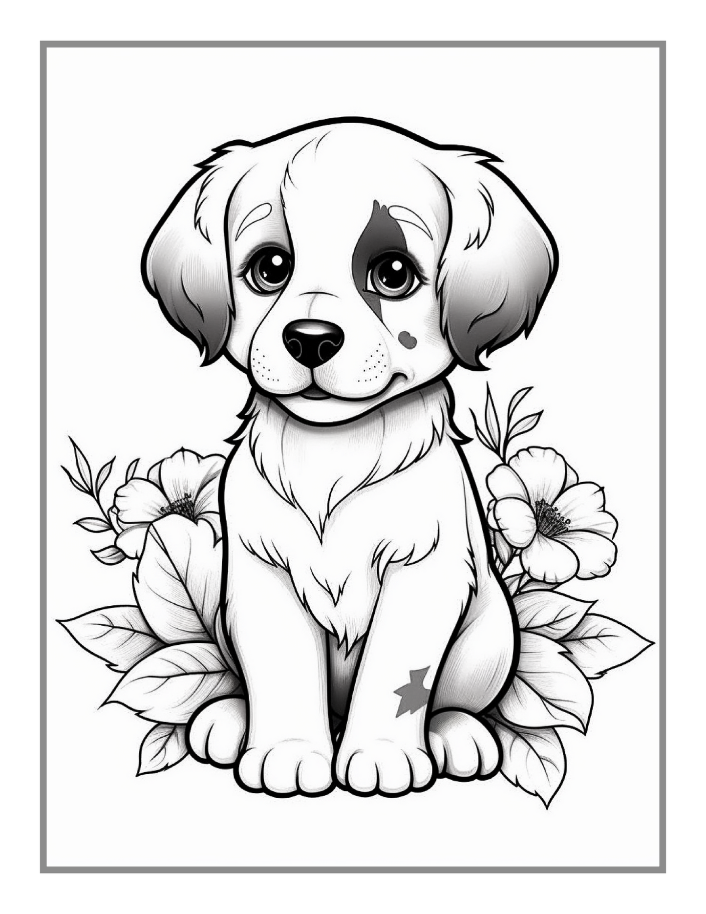 50 Pages Cute Dog Puppy Lover Coloring Book Gift for Adults Kids Boys Girls Teens Men Women Funny Dog Themed Animal Coloring Sheets