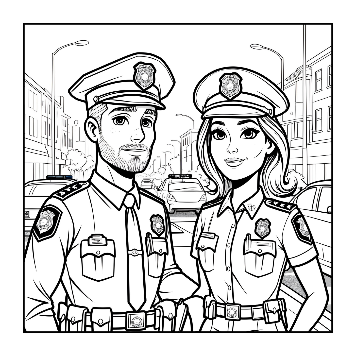 Cool Police Officer Coloring Book Gift for Adults Kids Boys Girls Teens 50 Pages Single Sided Police Police Coloring Activity Book Children