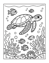 Load image into Gallery viewer, Cozy Cute Sea Creatures Coloring Book for Kids Adults Boys Girls Teens: Cool Underwater Animals Sea Ocean Fish Coloring Activity Book
