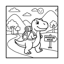 Load image into Gallery viewer, Cute Dinosaur Coloring Book Gift for Adults Kids Men Women Boys Girls Teens: Single Sided Dino Coloring Activity Sheets Book for Children
