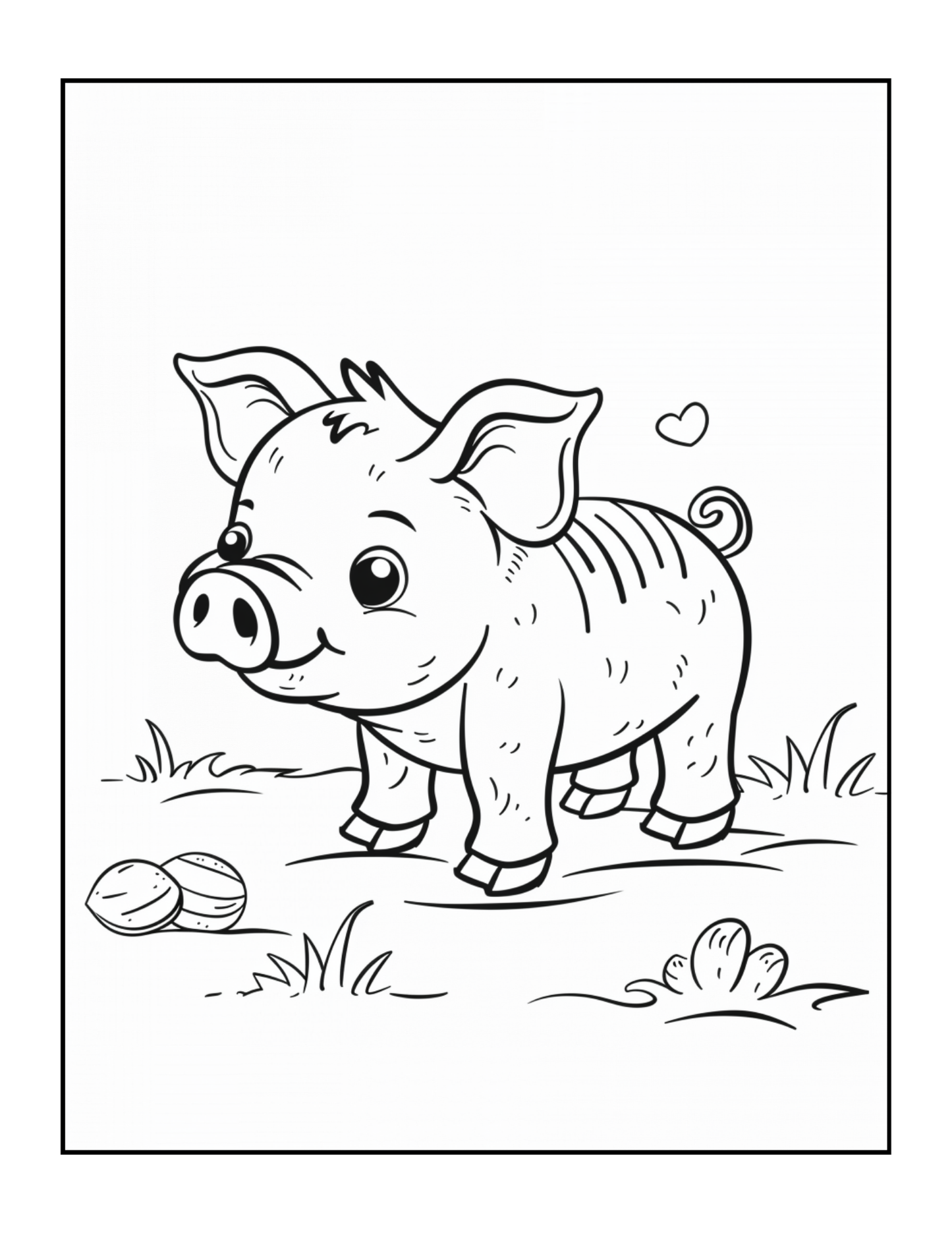 50 Pages Single Sided Cute Pig Coloring Book Gift for Adults Men Women Kids Young Boys Girls Teens Cool Piggy Coloring Activity Book