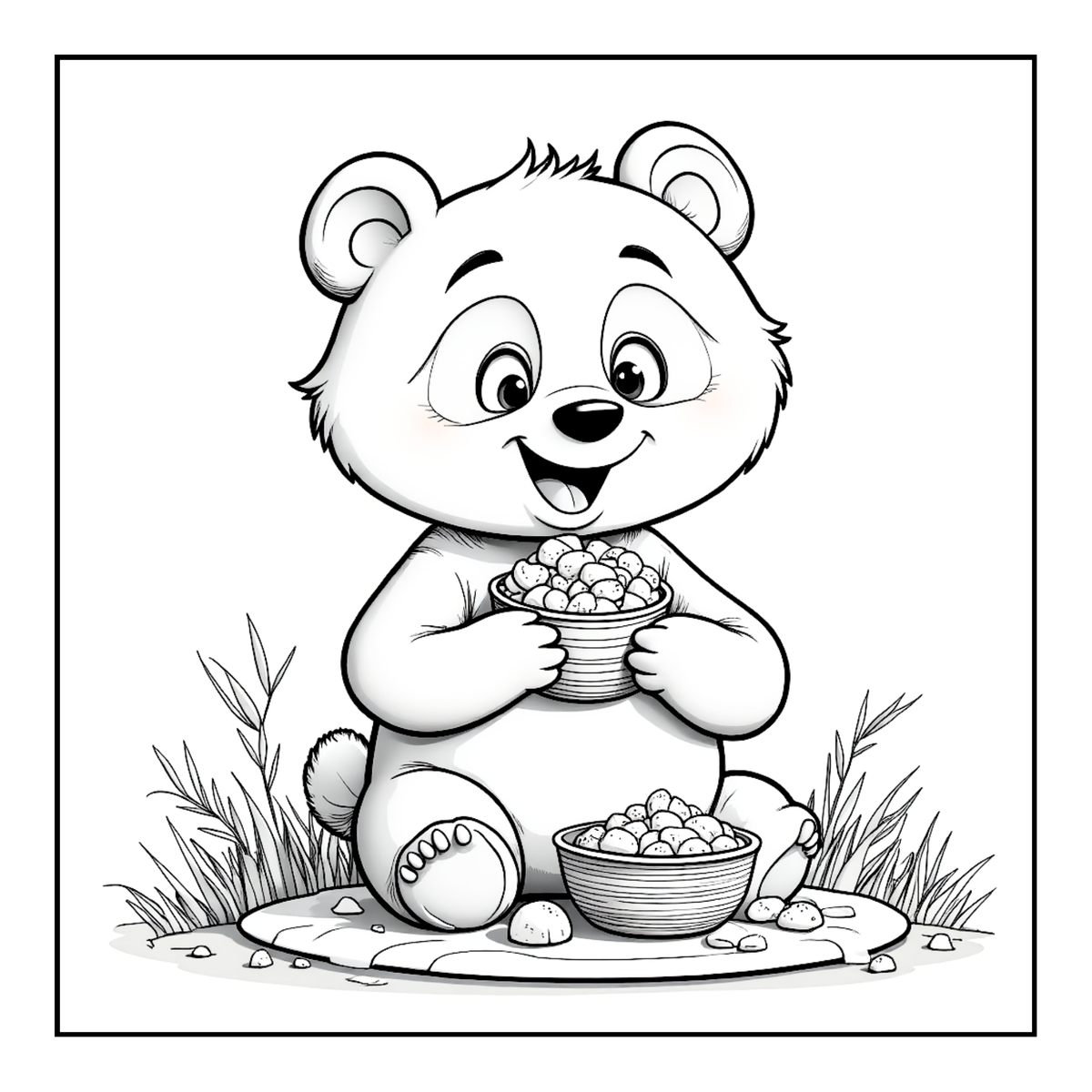 Cute Cozy Panda Bear Animal Coloring Book Gift for Adults Kids Boys Girls Teens: Single Sided Bold and Easy Cool Panda Bear Coloring Book