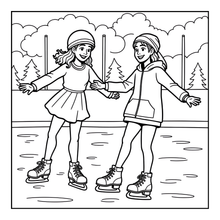 Load image into Gallery viewer, Ice Skating Coloring Book Kids Adults, Winter Sports Figure Skate Activity Coloring Pages, Gift for Skaters Hockey Fans
