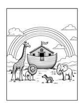 Load image into Gallery viewer, Christian Coloring Book for Adults Kids Boys Girls Teens, Bold and Easy Bible Story Designs, Single Sided Jesus Faith Devotional Gift
