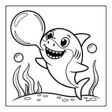 Load image into Gallery viewer, Cute Funny Shark Coloring Book for Kids Adults Ocean Animals Relaxing Marine Life Pages Coloring Book
