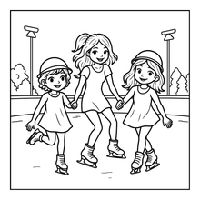 Load image into Gallery viewer, Ice Skating Coloring Book Kids Adults, Winter Sports Figure Skate Activity Coloring Pages, Gift for Skaters Hockey Fans
