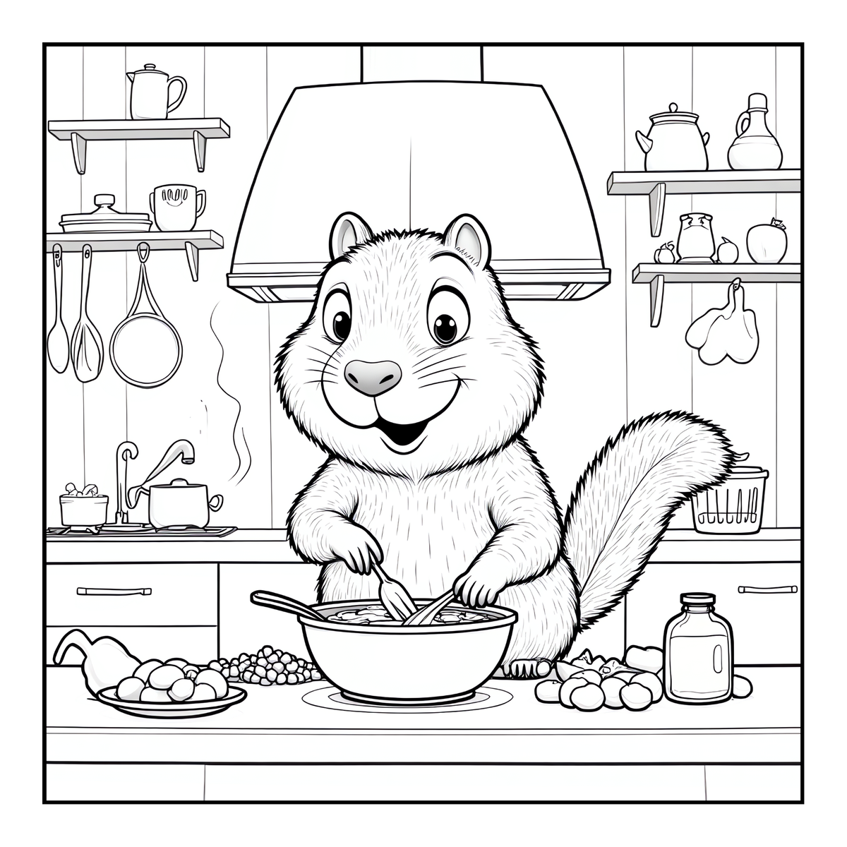 Cute Cozy Funny Capybara Animal Coloring Book Gift for Adults Kids Boys Girls Teens: Single Sided Bold and Easy Cool Capybara Coloring Book