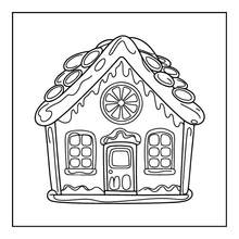 Load image into Gallery viewer, Christmas Gingerbread House Coloring Book Cute Holiday Gingerbread Homes for Kids Teens Adults Easy Cozy Winter Coloring Pages
