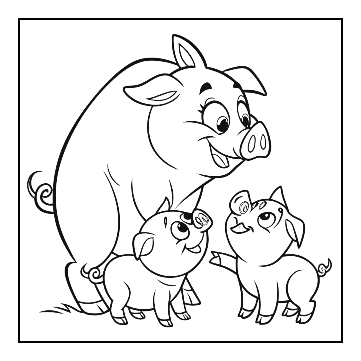 50 Pages Single Sided Cute Pig Coloring Book Gift for Adults Men Women Kids Young Boys Girls Teens Cool Piggy Coloring Activity Book