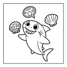 Load image into Gallery viewer, Cute Funny Shark Coloring Book for Kids Adults Ocean Animals Relaxing Marine Life Pages Coloring Book
