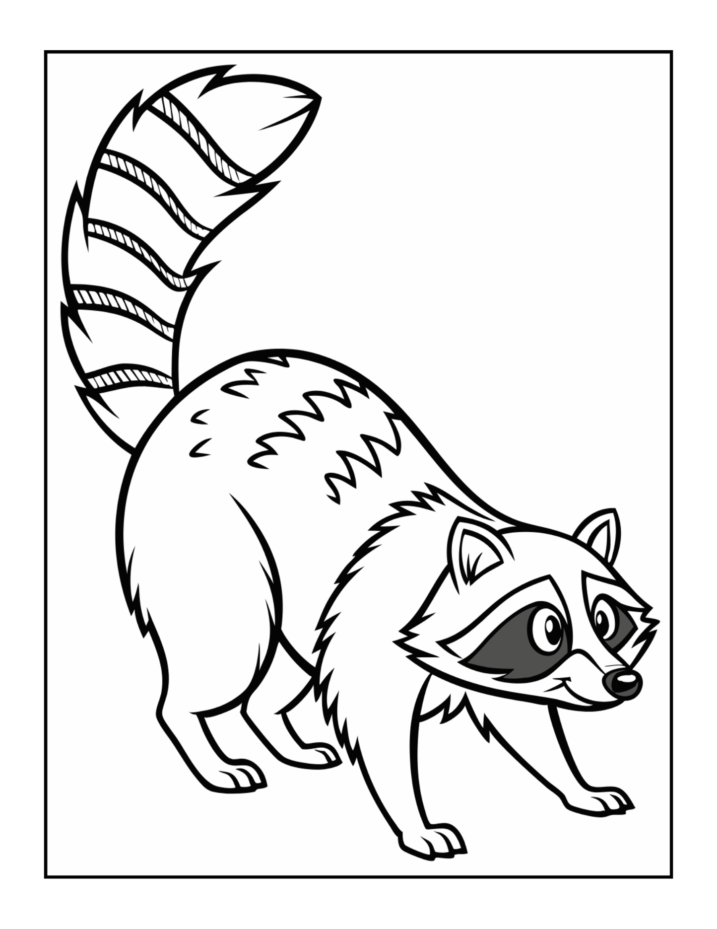 Cute Cozy Raccoon Animal Coloring Book Gift for Adults Kids Boys Girls Teens 50 Pages Single Sided Bold and Easy Raccoon Coloring Book