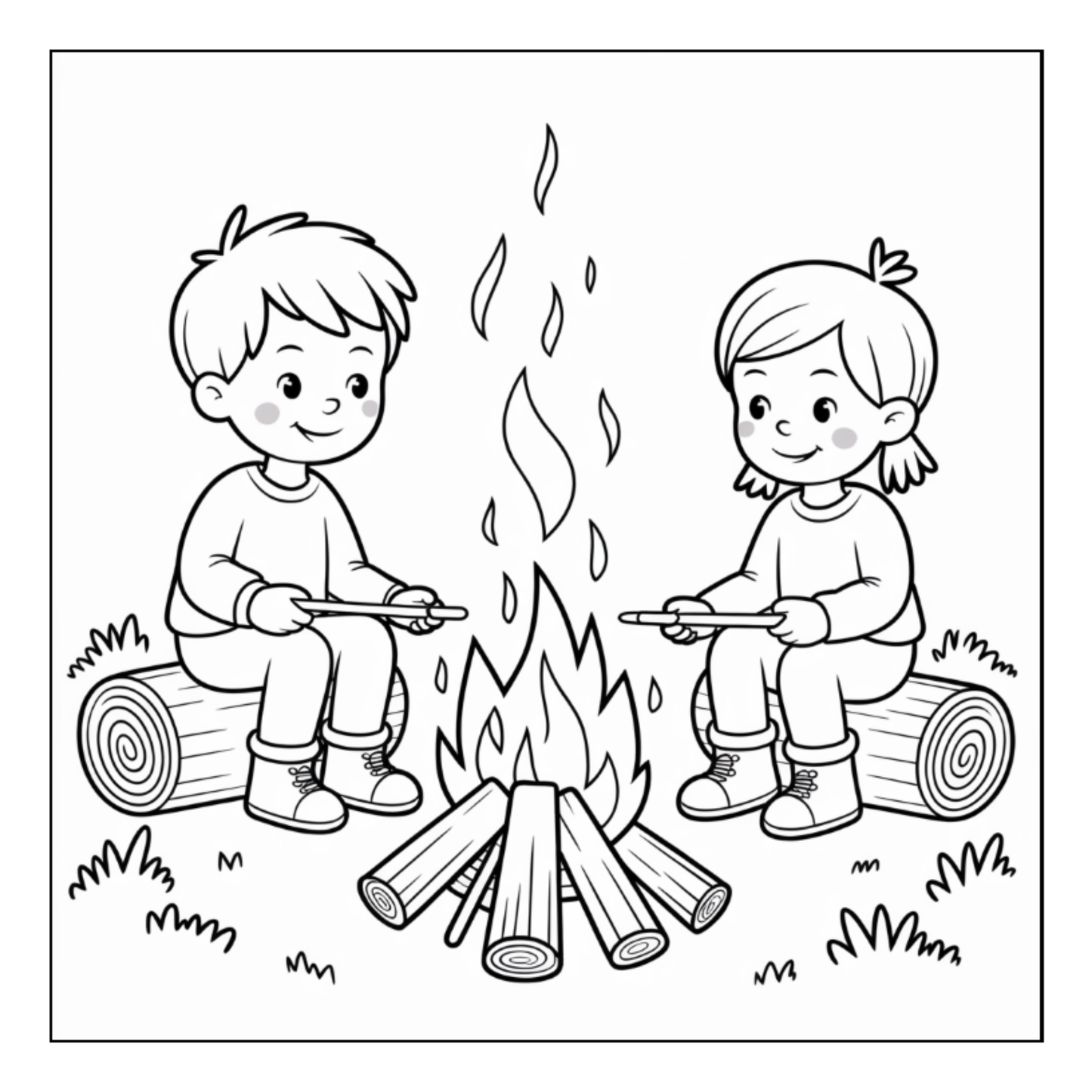 Bold and Easy Cozy Camping Coloring Book Gift for Adults Men Women Kids Boys Girls Young Teens Summer Camp Camping Coloring Sheets Children