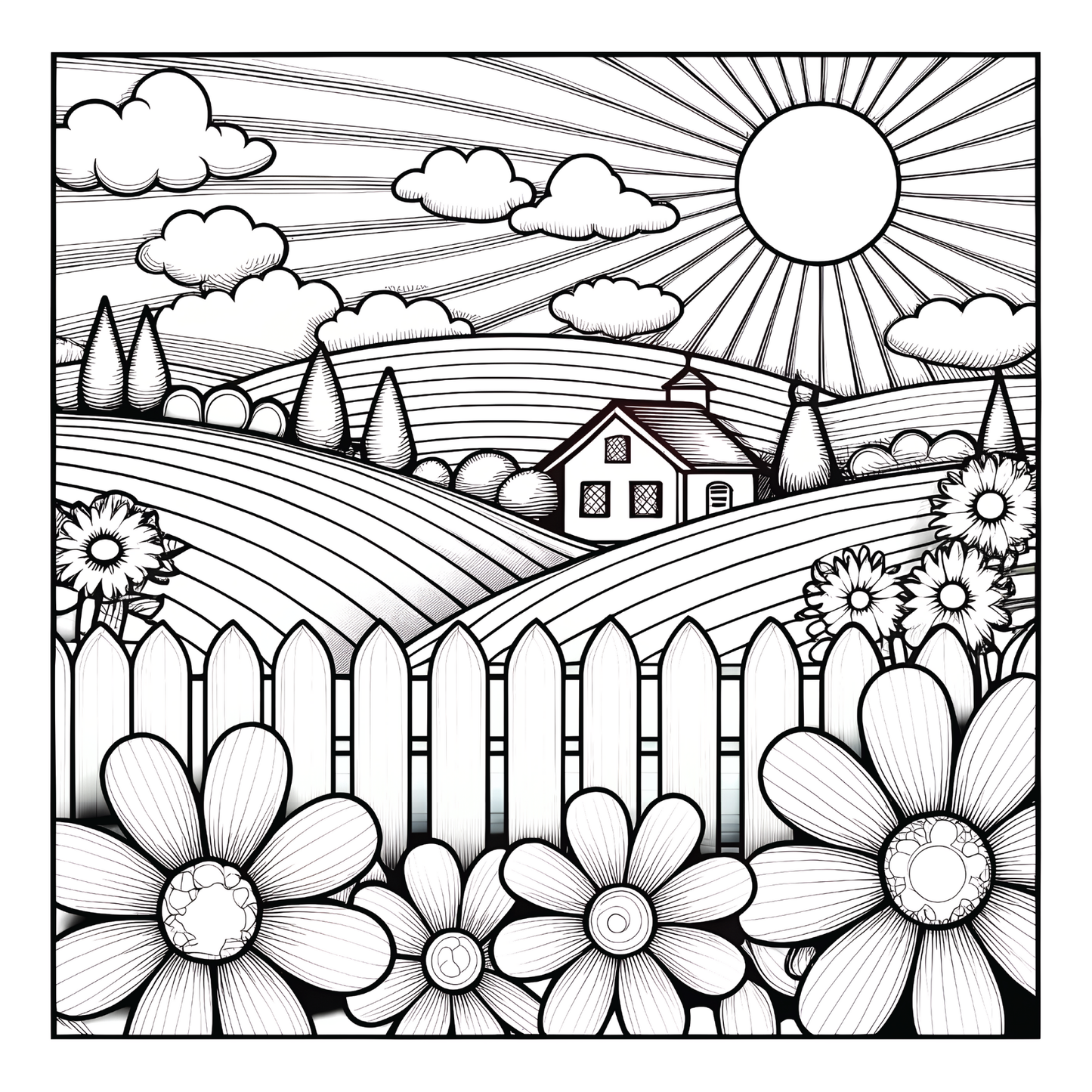 Stress Relief Relaxation Coloring Book Gift for Adults Kids Men Women Boys Girls Young Teens 50 Pages Single Sided Cozy Places Bold and Easy