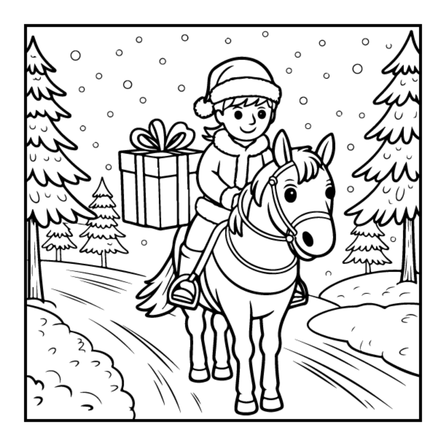 Kawaii Cozy Christmas Coloring Book for Adults Kids Boys Girls Teens Bold and Easy Merry Christmas Activity Coloring Sheets Winter Season