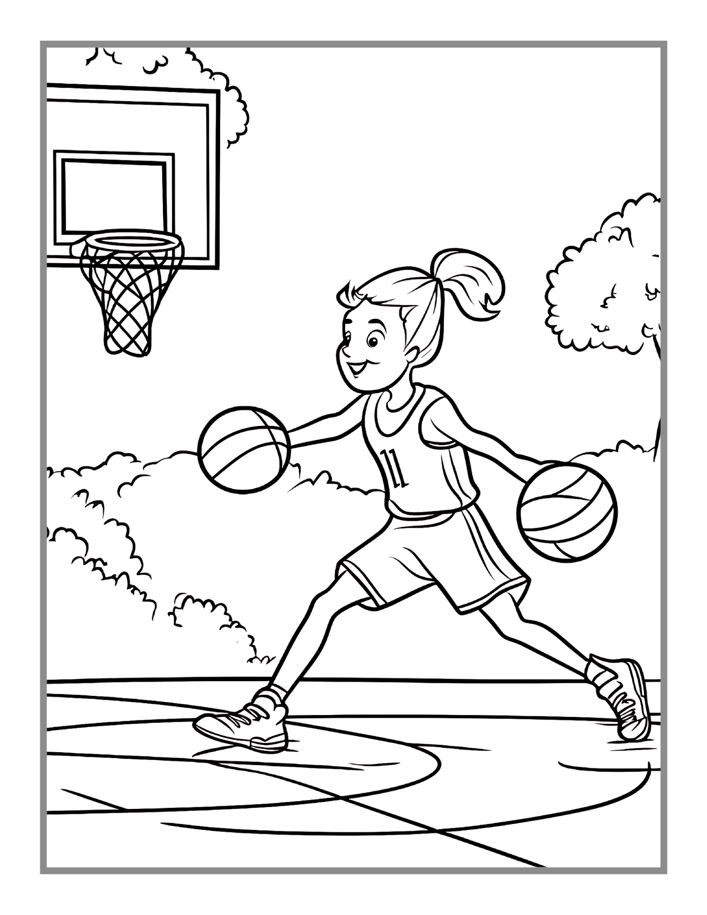 50 Pages Basketball Coloring Book Gift for Adults Kids Men Women Boys Girls Teens Youth Basketball Player Coloring Activity Book