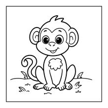Load image into Gallery viewer, Cute Monkey Coloring Book for Kids Adults Fun Zoo Animal Pages, Stress Relief Creative Activity Coloring Book
