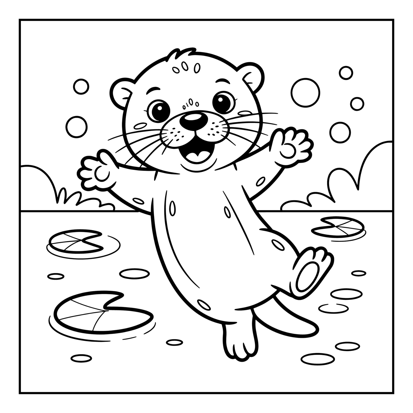 Funny Cute Kawaii Sea Otter Animal Coloring Book Gift for Adults Men Women Kids Boys Girls Teens Cool River Otter Coloring Activity Book