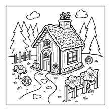 Load image into Gallery viewer, Christmas Gingerbread House Coloring Book Cute Holiday Gingerbread Homes for Kids Teens Adults Easy Cozy Winter Coloring Pages
