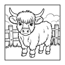 Load image into Gallery viewer, Highland Cow Coloring Book Gift for Adults Kids Boys Girls Teens: Single Sided Pages 25 Designs Cozy Cow Coloring Book for Children
