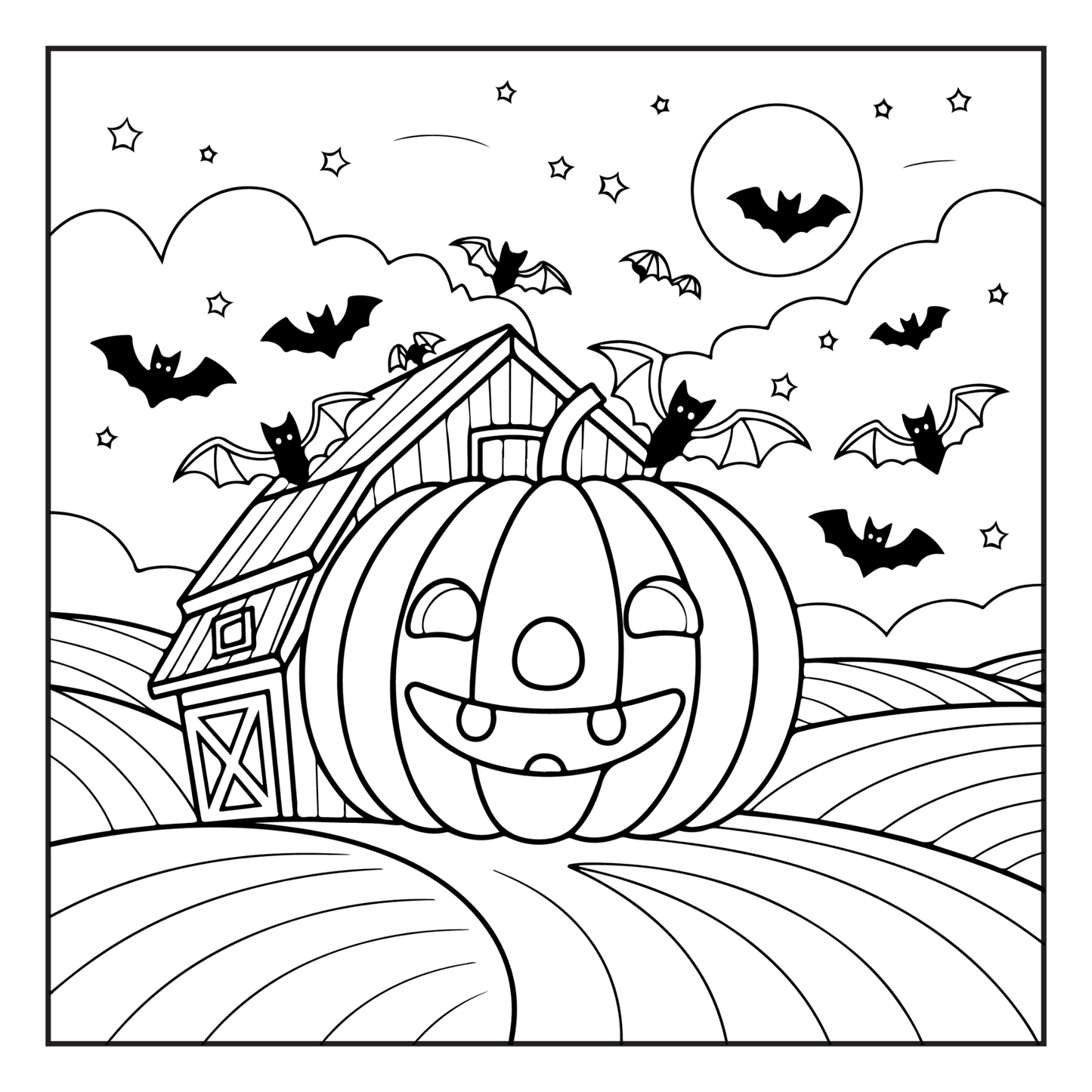 Cute Spooky Farm Halloween Coloring Book for Adults Kids Boys Girls Young Teens Funny Halloween Farm Animals Ghosts Chickens Witches