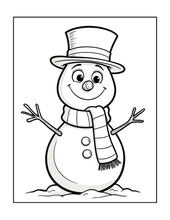 Load image into Gallery viewer, Christmas Coloring Book for Kids Adults Cute Snowman Holiday Activity Printed Softcover Book Bold Easy Winter Holiday Gift Single Sided Page
