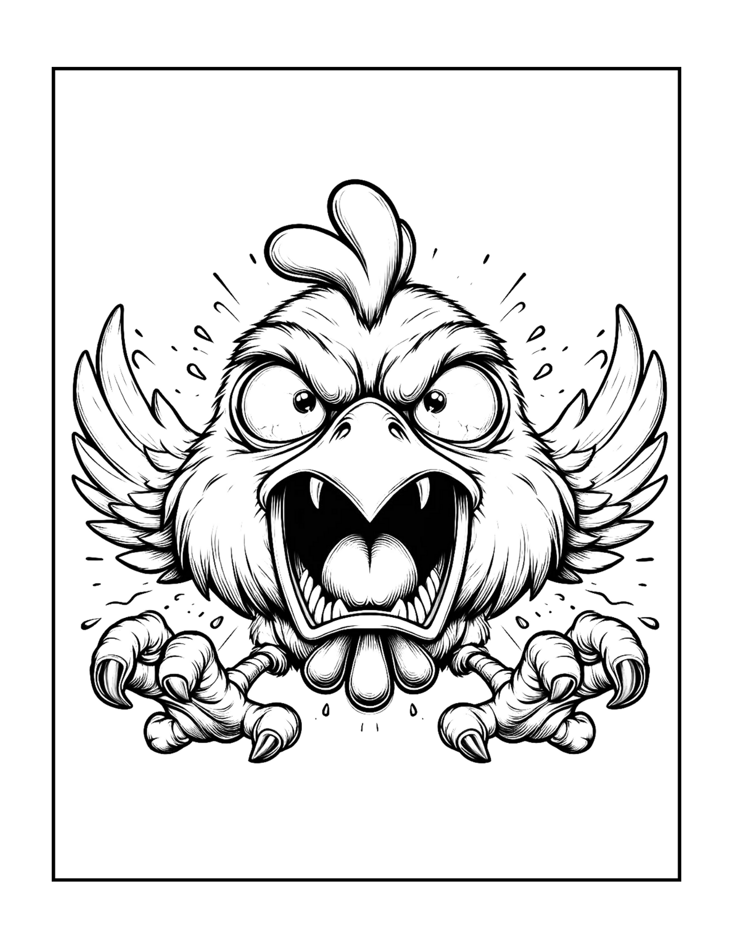 Cute Funny Chicken Coloring Book Gift for Adults Kids Boys Girls Teens Bold and Easy Chicken Bird Coloring Sheets for Children Relaxation