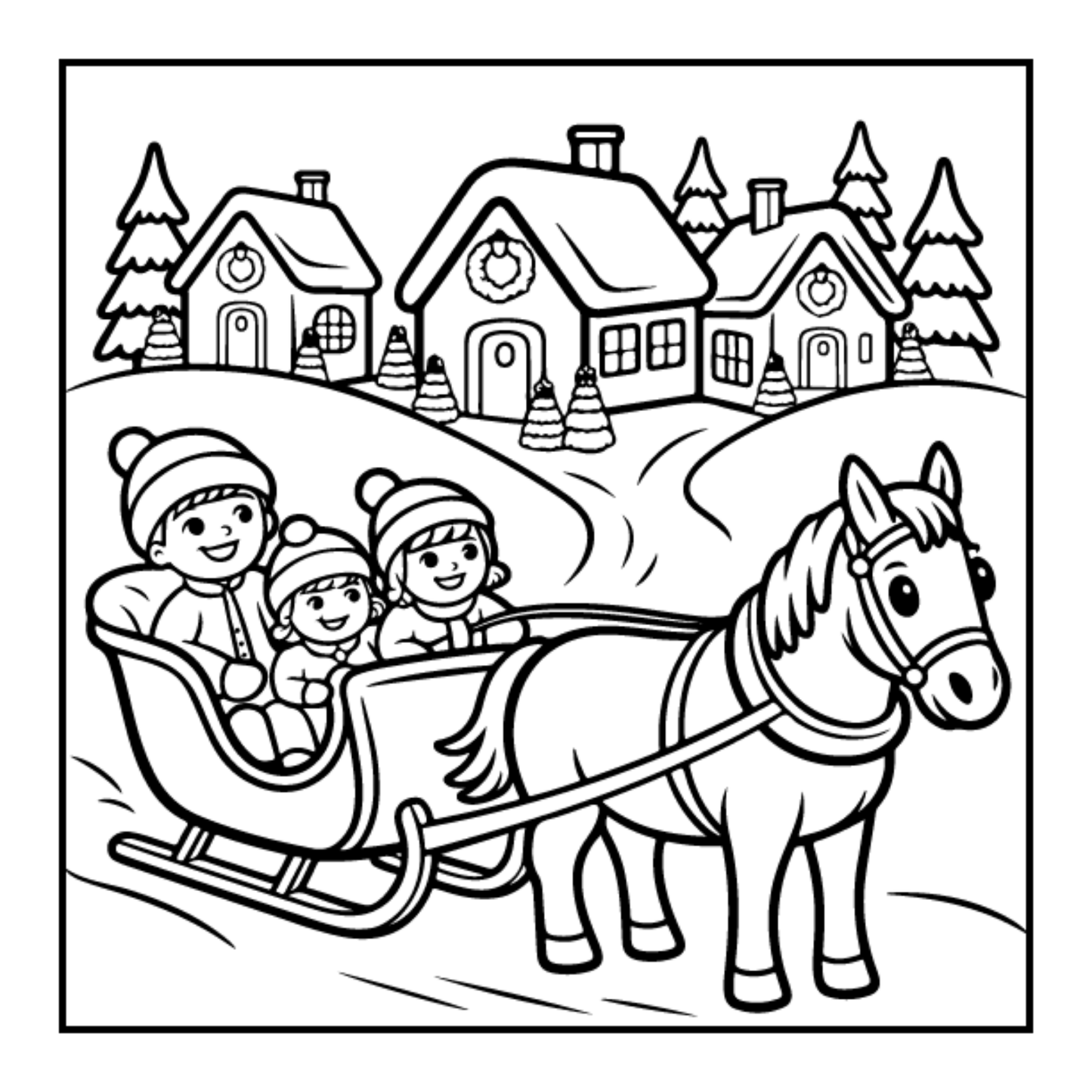 Kawaii Cozy Christmas Coloring Book for Adults Kids Boys Girls Teens Bold and Easy Merry Christmas Activity Coloring Sheets Winter Season