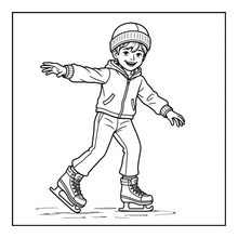 Load image into Gallery viewer, Ice Skating Coloring Book Kids Adults, Winter Sports Figure Skate Activity Coloring Pages, Gift for Skaters Hockey Fans
